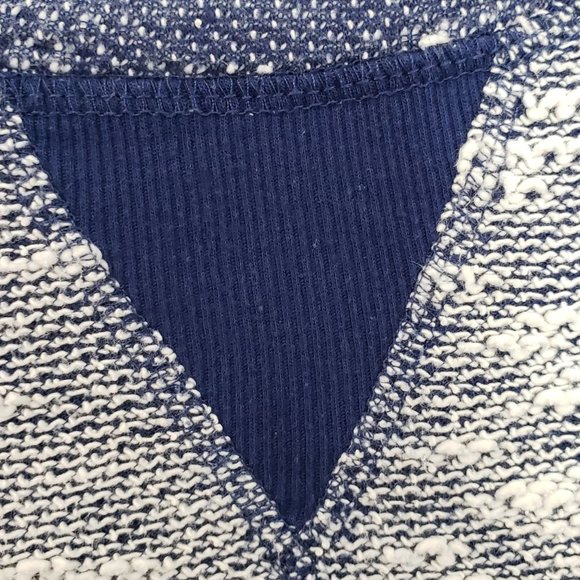 Pullover Sweater White and Denim Blue Textured Knit, Currants Woman, Size L - Picture 8 of 13